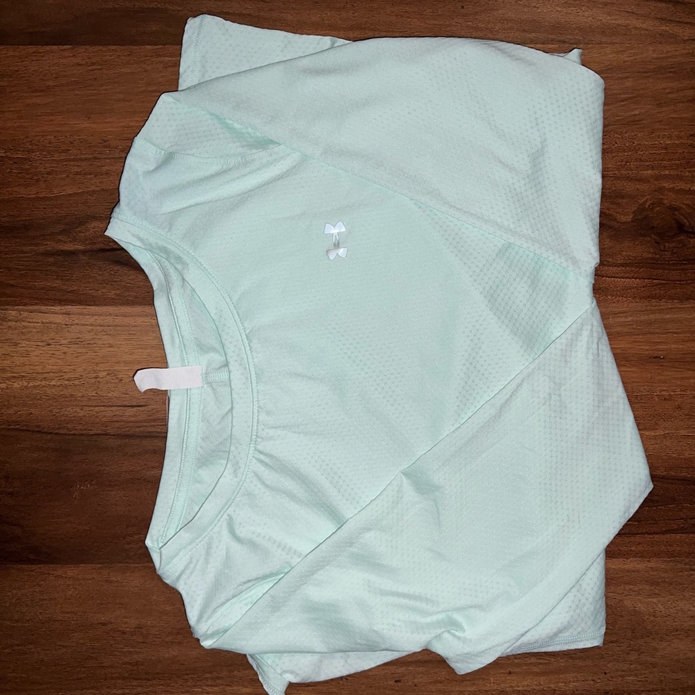 Under armor heat gear compression pastel green long sleeve top
